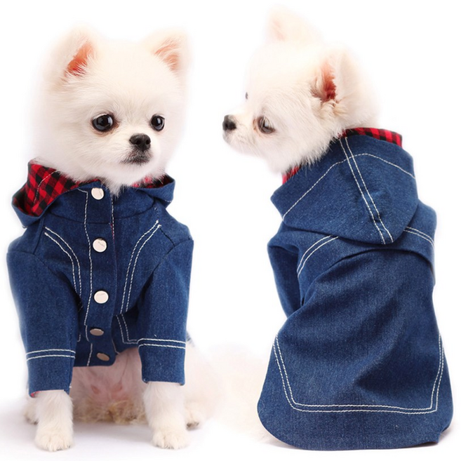 앨리스디 청자켓 블루 강아지옷 애견 의류, 3.M사이즈118108, 1개