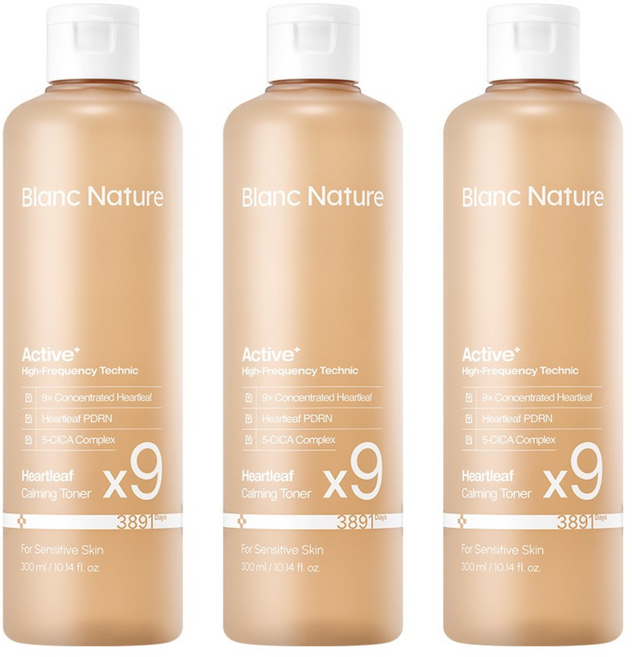 블랑네이처 9배 고농축 어성초 토너, 3개, 300ml