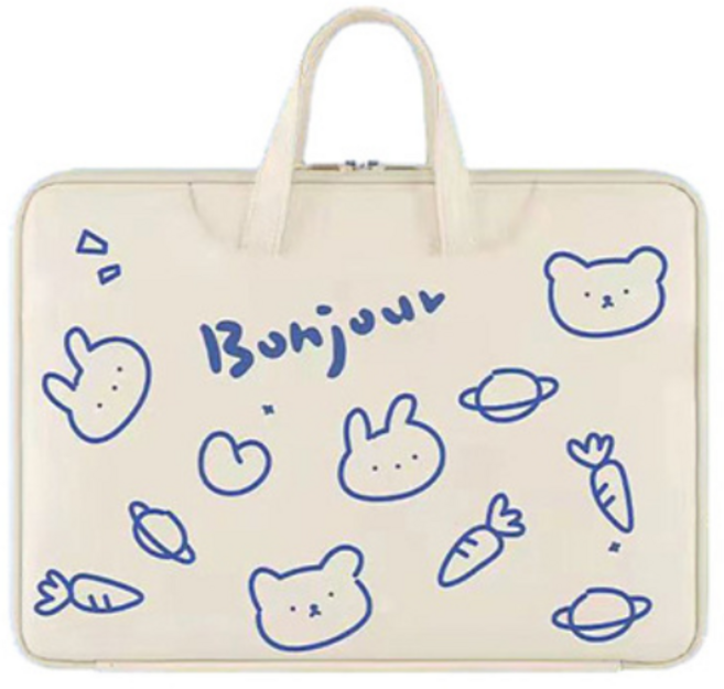 런디 노트북 가방 파우치 케이스 블루 래빗, 1개