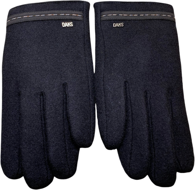 닥스 남성 DAKS로고 블랙 울 장갑(스마트폰터치가능)