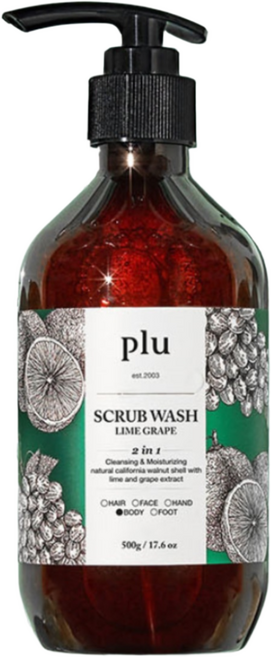 플루 데일리 스크럽 바디워시 라임그레이프, 500g, 2개