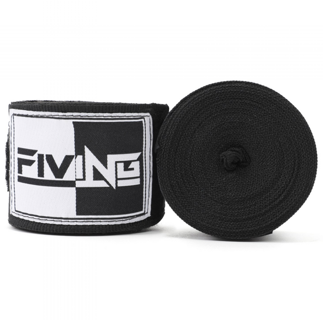 FIVING 복싱 핸드랩 4.5m MMA 손목 보호대 좌우세트, 1세트, 블랙