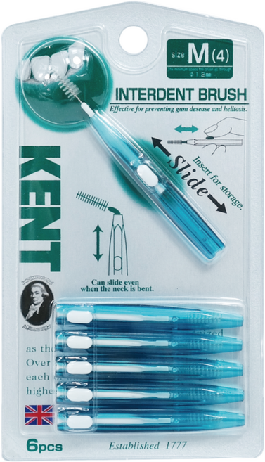 켄트 치간칫솔 슬라이딩 6P 5가지 사이즈, 1세트, 6개입, 1.2mm