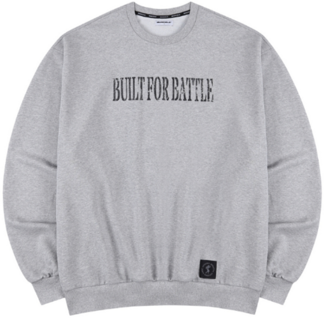 [SET] 빌트 포 배틀 오버핏 스웨트셔츠 - 그레이