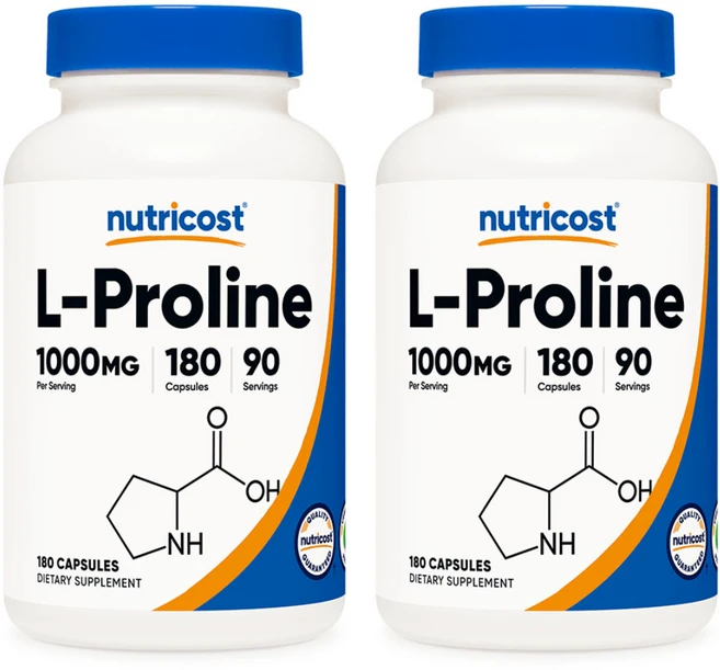 뉴트리코스트 L-프롤린 1000mg 캡슐, 2개, 180정 - 쿠팡