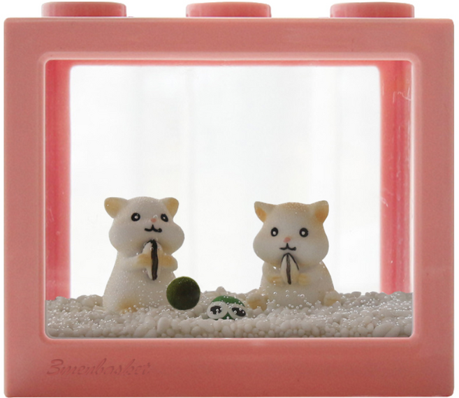 세남자바스켓 귀여운 햄스터와 국산 마리모 키우기 DIY세트, 인디핑크 블럭, 1개