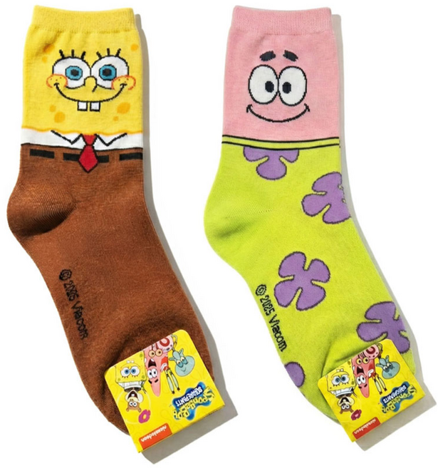 국내 생산 정품 스폰지밥 캐릭터 여성 양말 세트