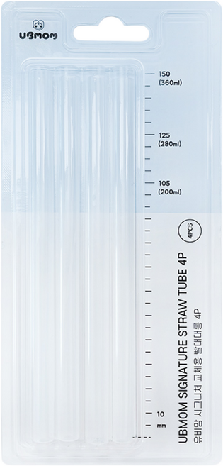 유비맘 시그니처 교체용 빨대대롱 4p, 없음, 2개, 360ml