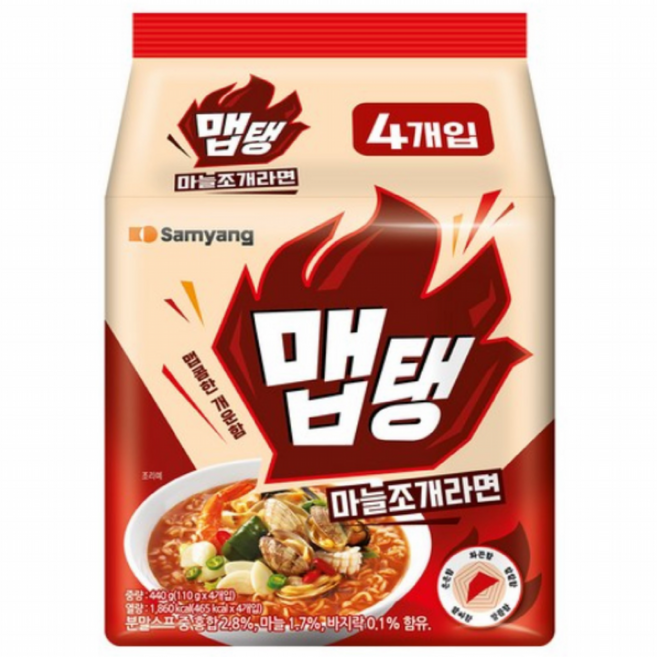 맵탱 마늘조개라면 110g, 4개