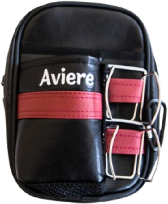 아비에르 파크골프가방 파우치 힙색 허리색 프리미엄 고급 가죽 공 홀더, 1개, 시그니처 블랙