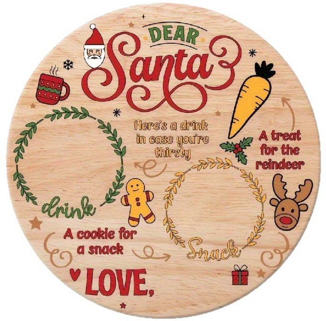 산타의 겨울선물 볼록접시 산타클로스 밀크 쿠키 전용 트레이, 1개, 크리스마스 배색