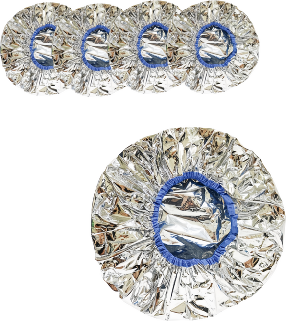 율이 헤어캡 셀프 홈 무선 온열캡 샤워캡 고급형 트리트먼트헤어 스티머전용 사우나용 찜질방용 남여공용, 4개, 블루