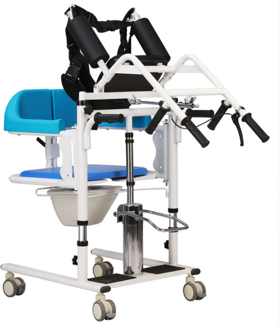 보드미 노인 환자 장애인 유압식 블루 밴드형 트랜스퍼 이동 수동 의자 휠체어 리프트 체어, 1개