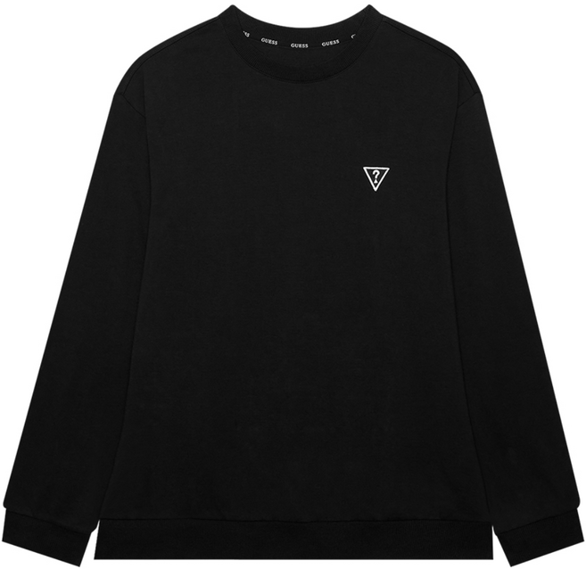 게스언더웨어 삼각블랙와펜 여성 이지웨어 맨투맨 - 블랙