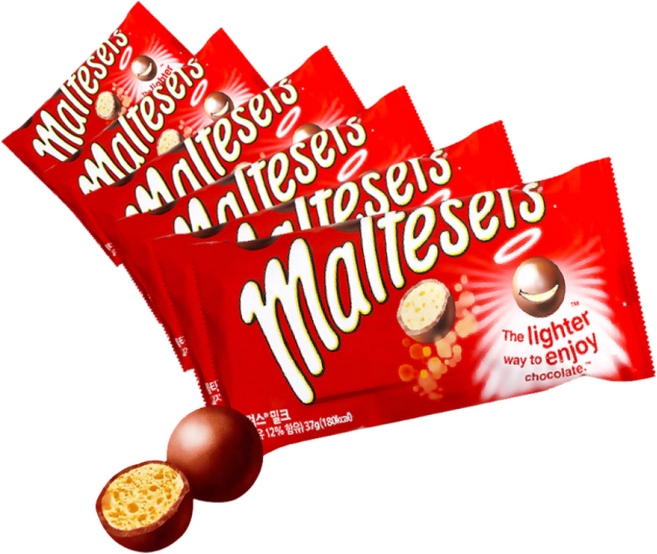 마즈 몰티져스 밀크 초콜릿 37g x6개 초코 아이들 간식, 6개