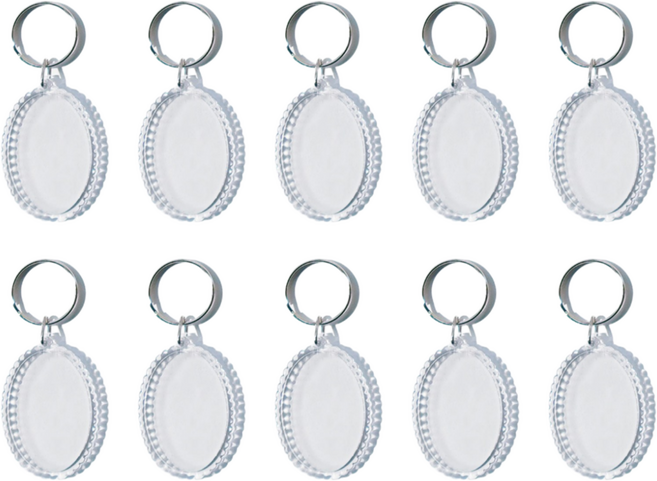 [마니랜드] 아크릴 사진 액자 키링 10개 세트, F. 타원레이스