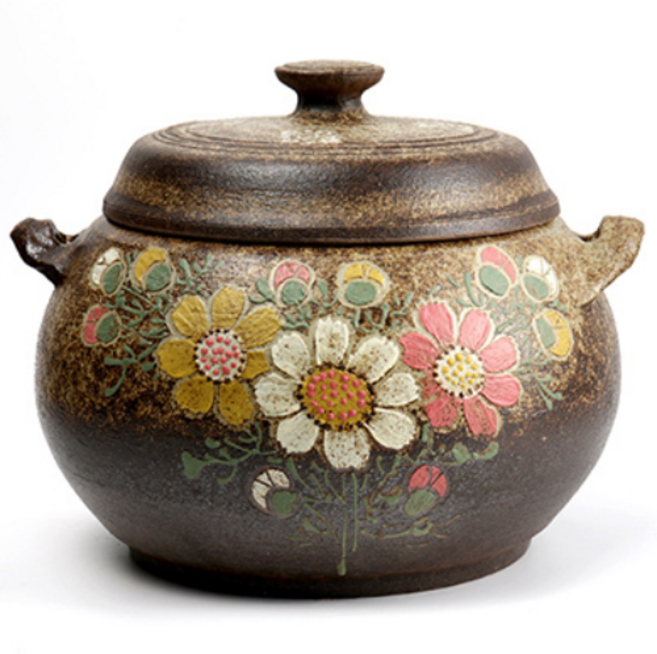 코스모스 조각 도자기 쌀독 10kg 쌀항아리, 코스모스조각쌀독항아리10kg, 분청