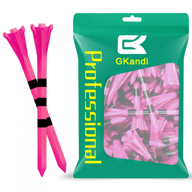 지칸디 플라이 롱티 눈금표시 플라스틱 골프티 티꽂이 30p, 핑크, 1세트