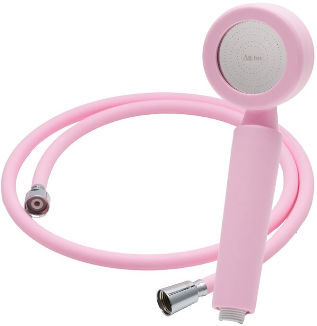 [set] 올바 더 뉴 실리콘(의료용) 샤워기 세트 1.5M (샤워헤드+샤워호스1.5M+필터2ea), 피오니핑크, 1세트