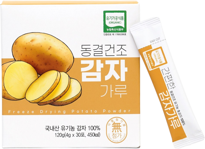 산마을 동결건조 국내산 유기농 감자가루 스틱형, 4g, 150개