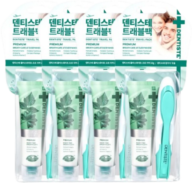 덴티스테 여행용세트 (치약칫솔구성), 4개, 20g