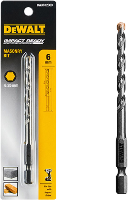 디월트 임팩 콘크리트 비트 DWA612060 6mm, 1개