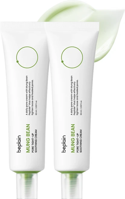 비플레인 녹두 모공 타이트업 수딩 크림, 2개, 60ml - 쿠팡