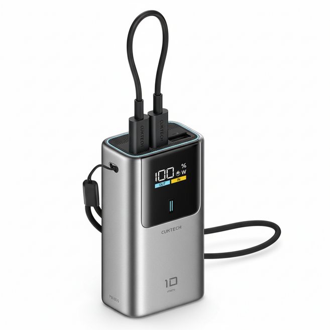 쿡테크 10 mini 파워뱅크 10000mAh 55W 고속 충전 미니 보조배터리/ 삼성 45W 보조배터리/여행용 기내반입, PB1055