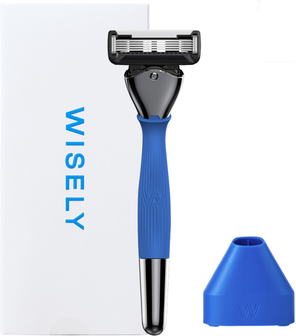 와이즐리 면도기 스타터 세트, 1세트, PRO (깔끔한 면도), 사파이어 블루, 스타터세트