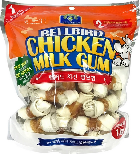 벨버드 강아지 치킨 밀크껌 스몰, 치킨밀크, 1kg, 2개