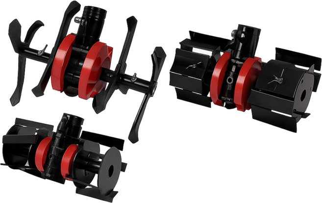 예초기 날 부착 부속 텃밭 밭갈이 예초 잡초 제거 만능 로타리 3종 세트, 1개