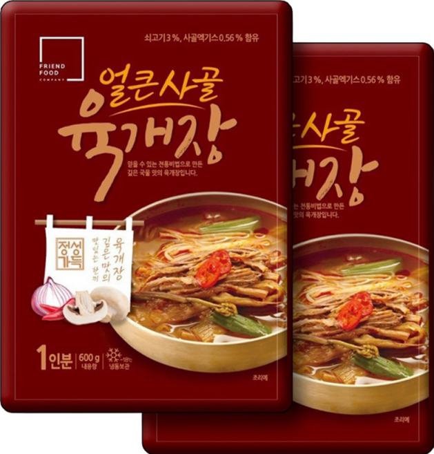 얼큰사골육개장 소고기육개장 파개장, 5개, 600g