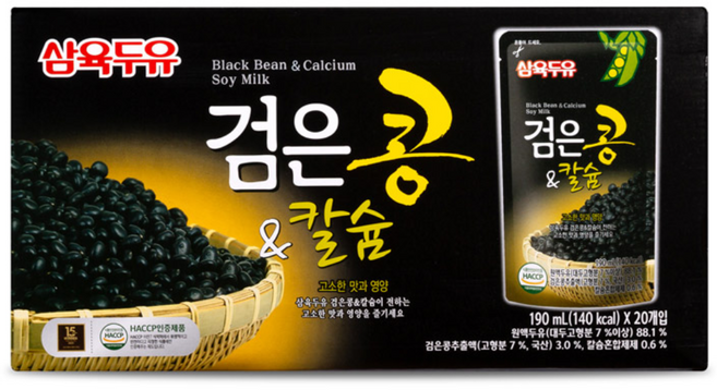 삼육두유 검은콩&칼슘 검은콩두유 파우치, 190ml, 60개