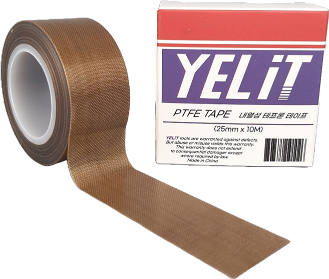 옐릿 테프론 방열 유리섬유 내열테이프 25mm 10M, 1개