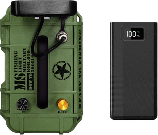 JK 하우투 볼락 집어등 밀리터리 백녹+혼합색 3만 보조배터리포함 갈치 호래기 미니 낚시 랜턴, 1개, 카키 (3만 배터리포함), TRK33.밀리터리 다색
