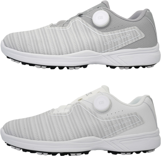 커터앤벅 남성 라인패턴 스파이크리스 골프화 - CBM5AGS113