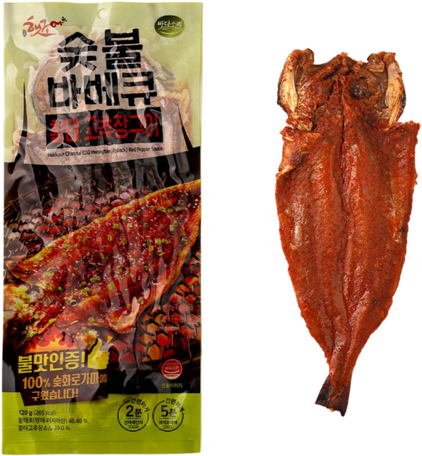 리얼 숯불 바베큐 황태구이 고추장, 15개, 120g