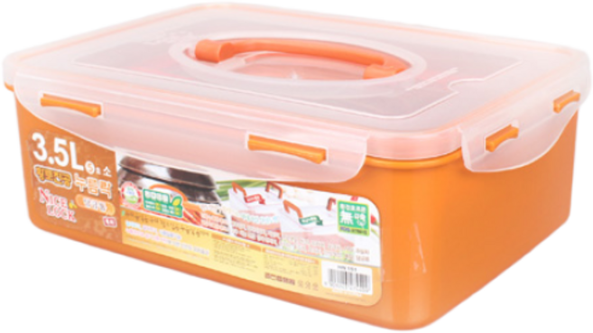 나이스락 황토 진공누름통 누름독 절임통 김치통 진공항아리 밀폐용기 눌러주고 덮어주는 이중밀폐기능, 3.5L, 1개