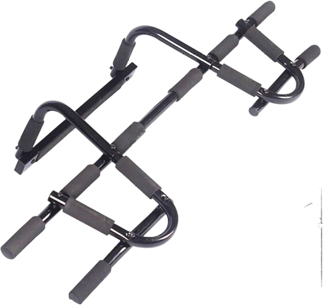 문틀 철봉 높이조절 와이드그립 철봉 방문 실내운동기구 문틀손상없는 가정용 턱걸이, 블랙