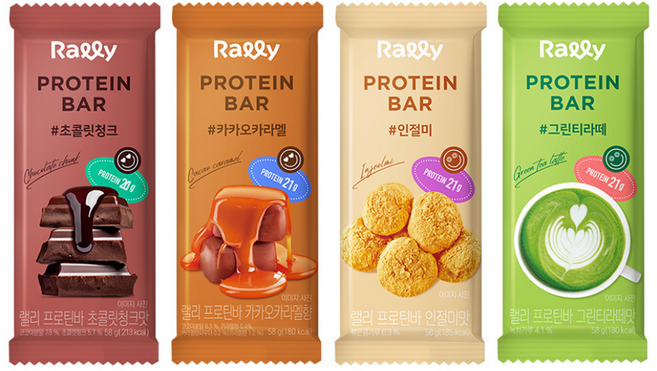 Rally 프로틴바 4종 세트, 58g, 1세트