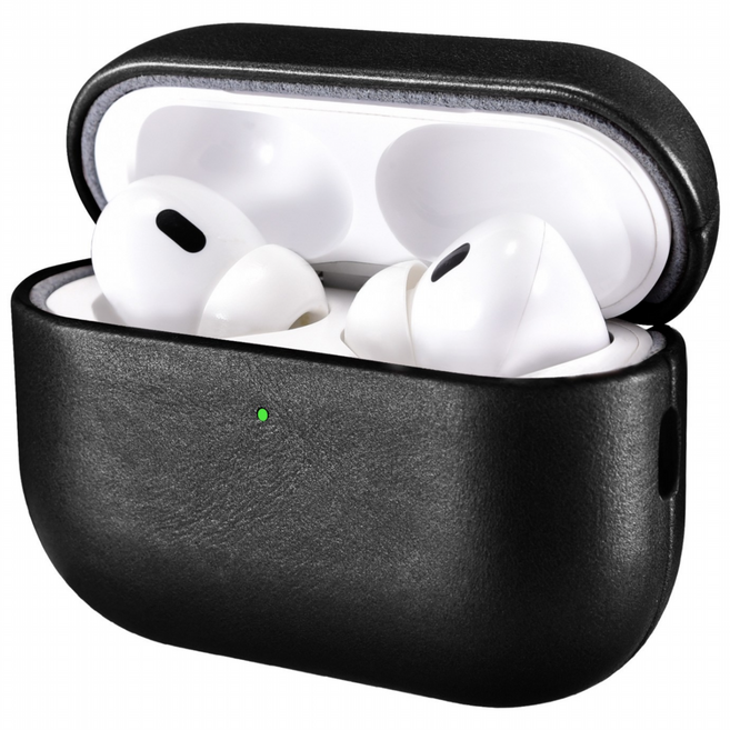에어팟 5 케이스 아이폰 무선 이어폰 케이스 에어팟 프로3 가죽 소가죽 케이스, 블랙, AirPods Pro3, 1개
