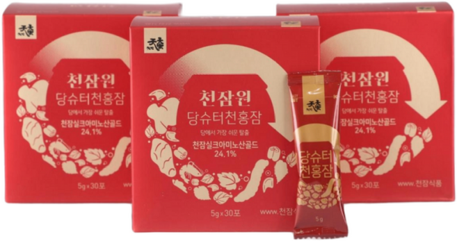 천잠원 당슈터 천홍잠 90포 1개 뽕잎 혈당 DNJ 누에 단백질, 3박스