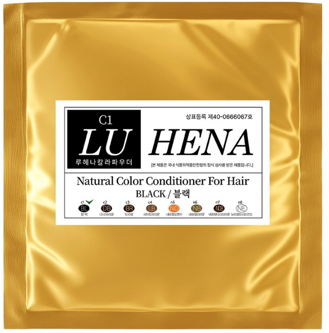 루헤나 루 헤나 파우더 염색 100g/수입 천연헤나/염색, 블랙, 1개
