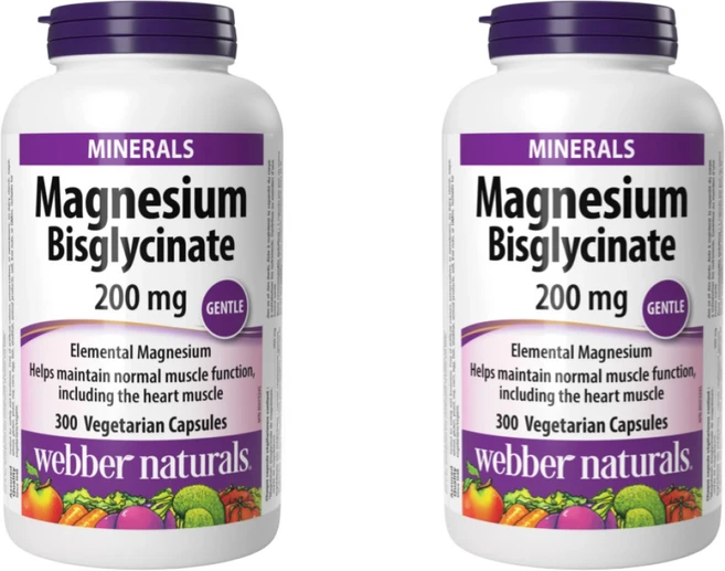 웨버네츄럴 마그네슘 비스글리시네이트 200mg 근육 수면 스트레스 직장인, 2개, 300정 - 쿠팡