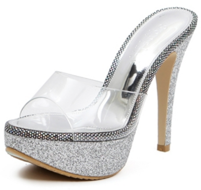 세리즈 가보시 투명 슬리퍼 하이힐 12cm