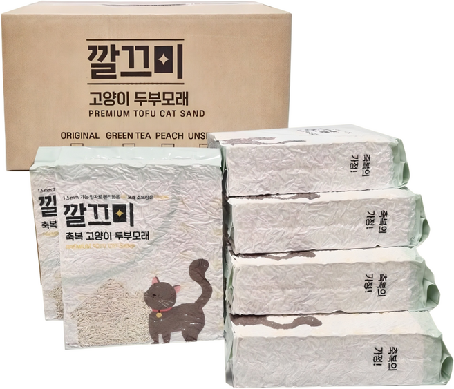 고양이두부모래 1.5mm 극세사입자, 8L, 6개, 무향