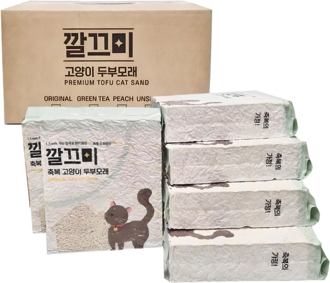 고양이두부모래 1.5mm 극세사입자, 8L, 6개, 무향 - 쿠팡