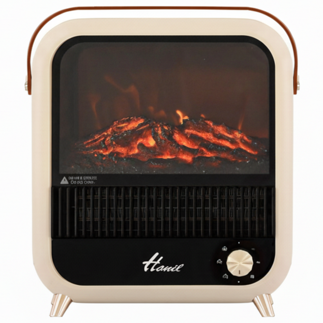 한일전기 실내 불멍 PTC 미니 전기온풍기, HEF_BL15/스탠다드, PURE IVORY(아이보리컬러)