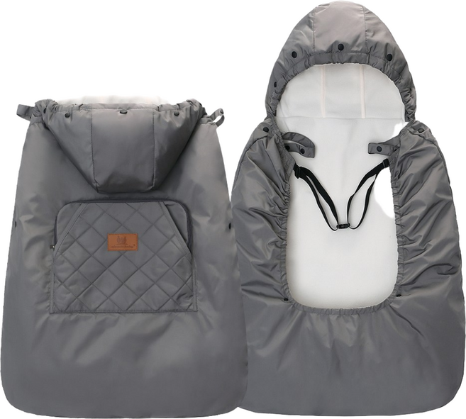 미라클 베이비 사계절용 아기띠 워머 방풍 방우, 회색