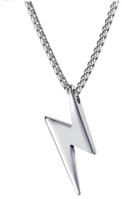 에르모사제이 맨즈 MN022 써지컬 스틸 심플 번개 남자 목걸이